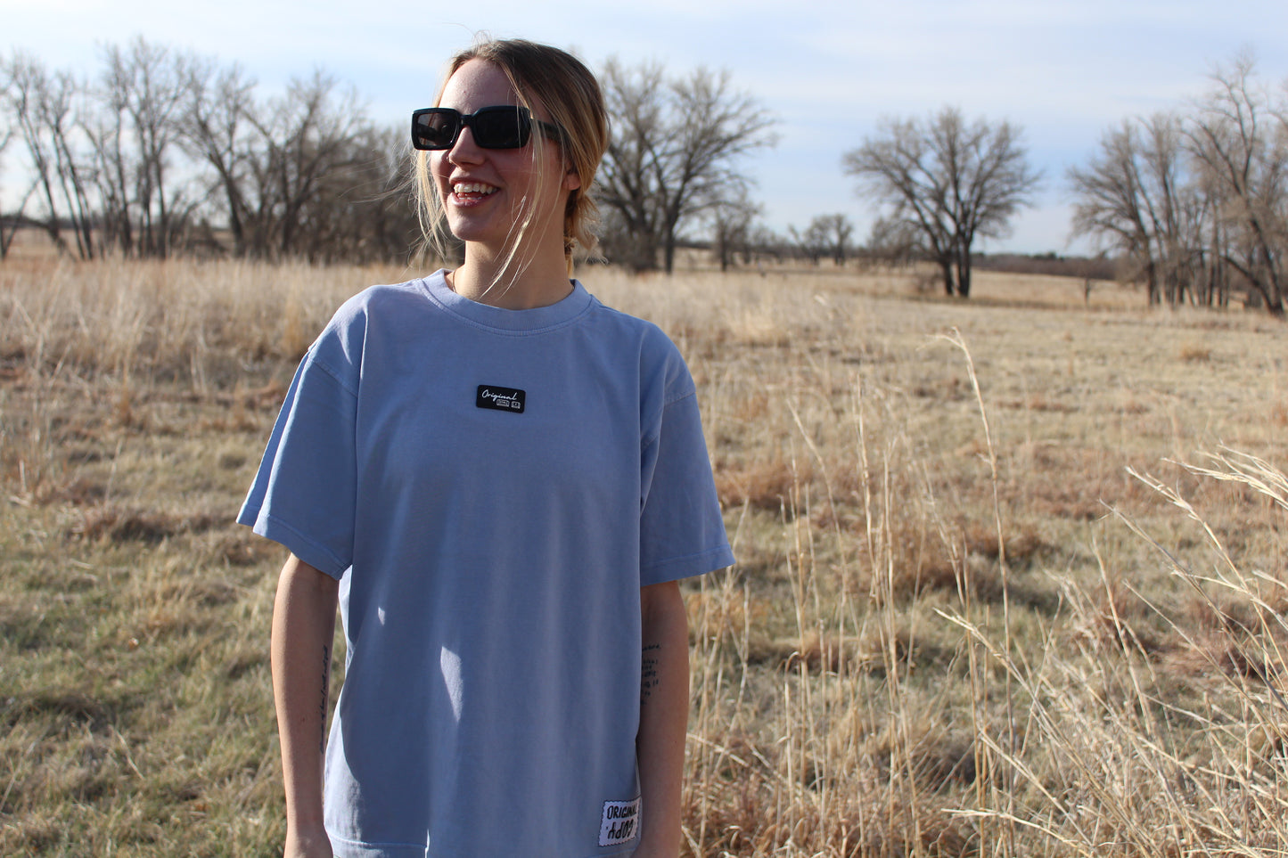 Blue Short Sleeve Original Copy Logo Shirt